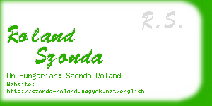 roland szonda business card